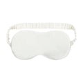 Ivory mulberry silk sleep mask with an elastic silk strap