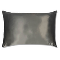 Silver gray 22 momme mulberry silk pillowcase on a white background