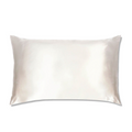 Ivory 22 momme mulberry silk pillowcase on a white background