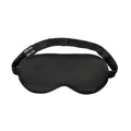 Black mulberry silk sleep mask with an elastic silk strap
