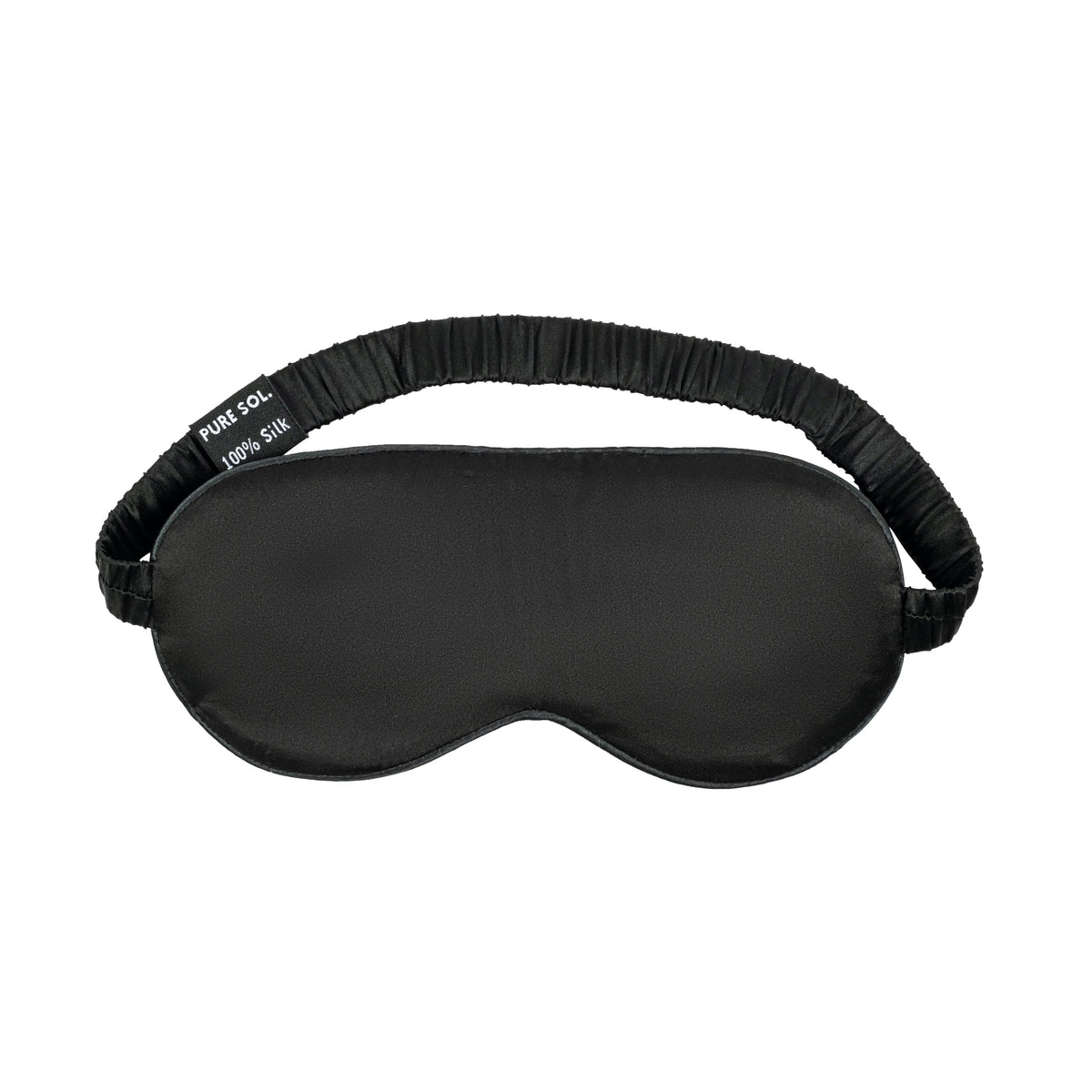 Black mulberry silk sleep mask with an elastic silk strap