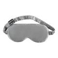 Silver gray mulberry silk sleep mask with an elastic silk strap